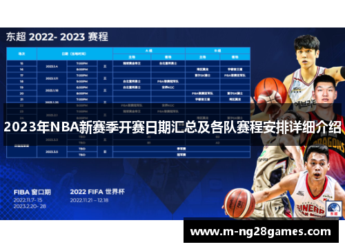 2023年NBA新赛季开赛日期汇总及各队赛程安排详细介绍