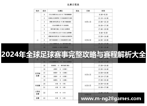2024年全球足球赛事完整攻略与赛程解析大全